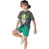 Erkek &Ccedil;ocuk Takım Dinozor Baskılı T-Shirt Havlu Şort İkili Takım Yazlık 4-8 Yaş