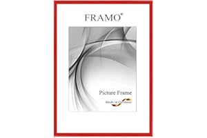 FRAMO Cornice foto 29,7 x 42 cm (DIN A3) in legno massello | Rosso lucido | Colore/dimensione selezionabile | cornici per manifesti | Puzzle | Poster | N°123