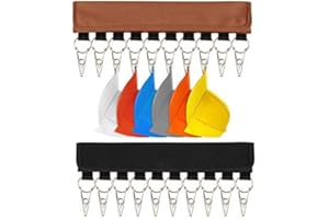 iwobi 2 Pcs Colgador de Organizador de Sombreros, Titular de Tapa Titular de Sombrero Soporte de Gorra con 10 Clips de Acero Inoxidable Percha para Colgar Organizador para Hogar o Viaje