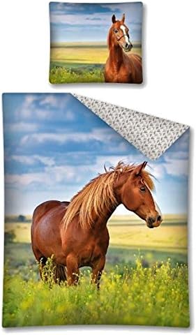 Brown Horse Horse Riding Bedding Duvet Cover 160 x 200 single 100% Cotton Bed Linen