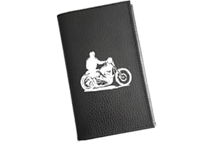 Syl'la – Etui Carte Grise Porte-papiers Voiture Cuir Noir pour Homme et Femme – Personnalisé Moto Harley