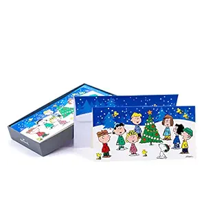 Hallmark Christmas Boxed Cards (Peanuts Gang, 16 Cards and 17 Envelopes)