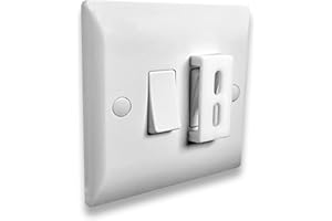 Decoralin 4 Pack Light Switch Cover Guard Caps Prevents Kids or Accidental On Off Switching Whilst Allowing Easy Access for Intentional Switching (White)