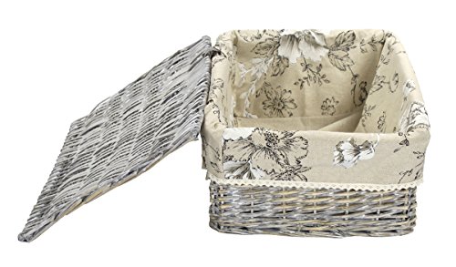 Aufbewahrungs-Kiste mit Stoffeinsatz und Deckel mittel - 3