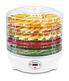 SUNTEC Dörrautomat FDH-8595 Dörthe digital [Schoneneds Trocknen von Lebensmitteln auf 5 Etagen, Temperaturwahl 35-70°C, Timer, LED-Display, max. 240 W]