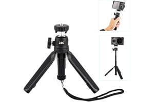 JJC Mini treppiede per fotocamera, treppiede da viaggio estensibile e bastone per selfie per fotocamere compatte, treppiede da tavolo portatile con attacco per scarpa fredda e vite da 1/4 "-20