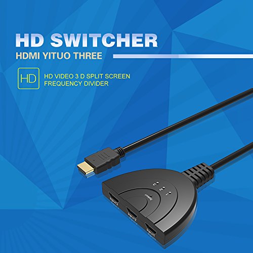 Tikitaka HDMI Hub 3 Port1080p 3D-HDMI-Umschalter Schalter-Teiler-Naben mit Kabel für PC-TV HDTV DVD PS3 Xbox 360 Kabelbox - 2