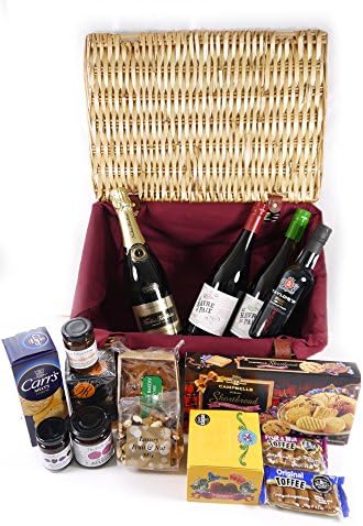 Luxury Christmas Hamper, 75cl bottle of Nicolas Feuillatte 2006 Vintage Champagne,Vintage White Wine, Vintage Red Wine, 37.5cl bottle of Taylors First Reserve port, for Xmas present, Corporate gift