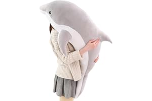Kekeso Delfin Plüschtiere Schöne Gefüllte Weiche Tier Umarmungskissen Delphin Puppen für Kinder(100cm/39.37inch, Grau)