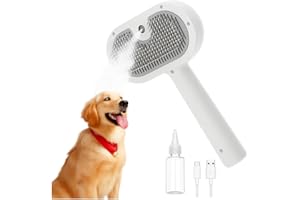 PUPPIX Cepillo Vapor Para Perros y Gatos, Cepillo Vapor Para Mascotas, 3 en 1, Limpia, Desenreda y da Masaje, Pelo Corto y Pelo Largo