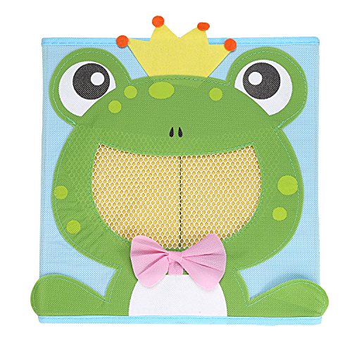 LEADSTAR Faltbare Spielzeugkiste Aufbewahrungsbox Wäschesammler Korb Truhe mit Sichtfenster 28x28x28cm – Frosch - 7