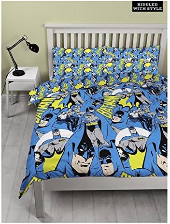 Kids DC Comic Batman Hero Double Duvet Cover Children Bed Quilt Bedding Set