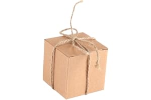 VOBOR 50 szt. brązowy papier pakowy pudełko prezentowe kwadratowe upominki ślubne cukierki czekoladowe torebki na prezent ślubny pudełka na artykuły imprezowe