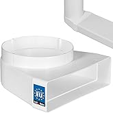 KOTARBAU&reg; 90&deg; deviation piece for ventilation channel 204 x 60 mm, plastic transition piece &Oslash; 150 mm, white, channel connecto