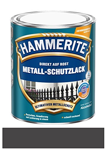250 ml Hammerite Direkt auf Rost Metall-Schutzlack Dunkelgrau, Matt