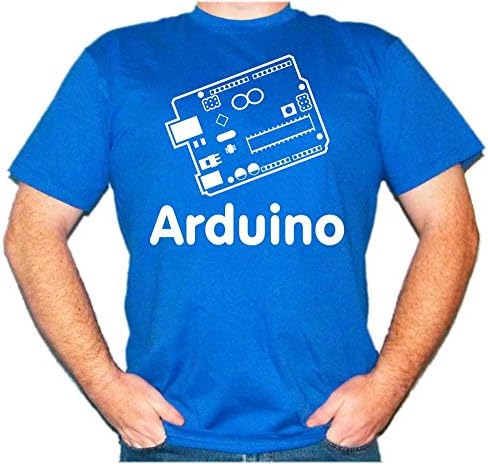 Arduino T-shirt - Uno, Leonardo, Mega, Electronics Geek, Micro Controller, C++, (Unisex-Blue-L)