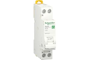 Schneider Electric R9P35632 Magnetthermschalter, Leitungsschutzschalter Sicherungsautomat, Resi9 MCB, C-Kurve, 1P+N Pol, Weiß, 32A Nennstrom