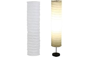 TISSTING Pantalla de Lámpara de Pie Pantalla de Lámpara de Pie de Papel de Arroz de 94 x 22 cm Clip de Estilo Japonés en la Cubierta Protectora de la Jaula de la Luz de la Bombilla para la Sala de Estar