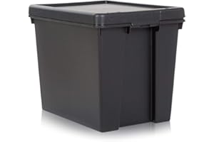 Wham 2 x Bam Heavy Duty Recycling Box – 24 litri con coperchio – 38,5 x 29 x 31,5 cm – Nero
