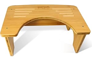 AKOADA Bamboo Toilet Stool for Adults and Children - 6.5 Inch Bathroom Poop Stool With Non-Slip Mat - Original Simple Design, Healthy, Portable