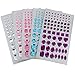 Produktbild Shappy Selbstklebend Handwerk Schmuckstein Flatback Edelstein Kristall Strass Sticker Verzierungen, Verschiedene Größen, 5 Farben, 5 Blätter