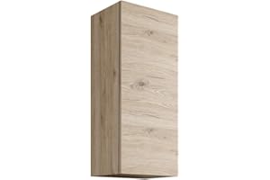 Mama Store Atena Pensile Singolo Reversibile in Kit con sistema di apertura push and pull, Laminato, Quercia Naturale L. 30 X P. 22 X H. 71 Cm