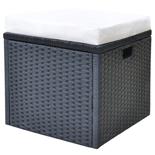 vidaXL 18tlg. Garten Set Poly Rattan Essgruppe Sitzgruppe Lounge Gartengarnitur Schwarz - 5