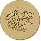 Azeeda 6 x 'Rana' 95mm Redondo De Madera Posavasos (CR00022810)