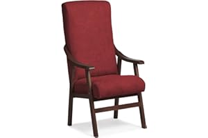 Abuelo a Gusto - Silla Brazos de Madera, Respaldo Recto, Ideal para Personas Mayores, Movilidad Reducida o Dolor Espalda. Usada en residencia y geriátricos. Tamaño: 57x69x116 cm. (Nogal, Granate)