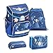Produktbild Belmil ergonomischer Schulranzen Set 4 -teilig für Jungen 1, 2 Klasse Grundschule/Super Leicht 760-820 g/Brustgurt/Flugzeug/blau (405-33 Airplane)
