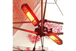ACTIEXPRESS Chauffage Extérieur à 4 LAMPES/2 LAMPES, 1800W/1600W IP23 pour tente chapiteau barnum et parasol (Chauffage DUO)
