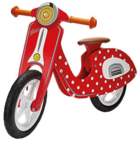 Preisvergleich Produktbild DUSHI SCOOTER HOUT ROOD WIT STIP
