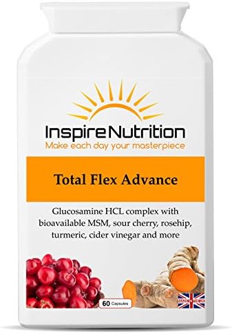 Total Flex Advance - 60 capsules - For happy, healthy joints and flexibility support, with added Rosehip, Sour Cherry and Turmeric, - Detox and alkalsing the body - Only the highest grade glucosamine HCL is used in the formula - the HCL form of glucosamine is the most bio available.-110% Money Back Garauntee.