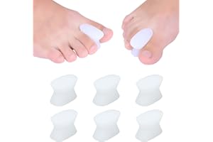 LEIKEDUN 6 Pièces Séparateurs d'orteils en Gel, Valgus & Séparateur Orteil, Correcteurs pour Orteils Crochus, Toe Spacer pour Hallux Valgus, Orteils Superposés et Callosités (Blanc)