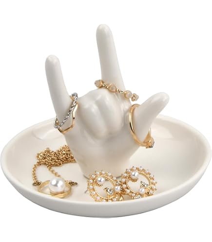 GORGECRAFT Porta-Anelli In Ceramica A Forma Di Gatto Con Coda Dorata