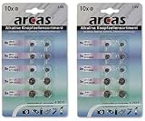 Knopfzellen-Doppelpack-Sortiment Alkaline 1.5 V - 20-teilig - Für Uhren, Rechner, Kameras, Schlüsselleuchten etc.