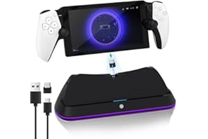 AceGamer Charging Dock Stand for PS Portal, Enhanced Stability Charger Station with On/Off RGB Light and Type-C Cable, Pogo Pin Adapter and 30° Comfort Angle Design for PS Portal (Black)