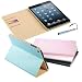 Produktbild iColor Apple iPad Mini Elegant Flip Ständer Smart Leder Schutzhülle mit Kreditkarte Slots Und Madcase® Stylus Pen – Ice Blau