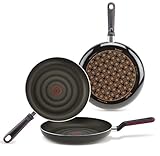 Tefal Comfort Grip D509SET3 - Pack de 3 sartenes (aluminio, mango de silicona, 20, 24, 28 cm), color negro