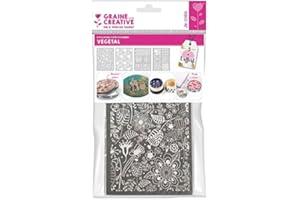 GRAINE CRÉATIVE 4 stampini per argilla polimerica 11,4 x 15,3 cm - Vegetali