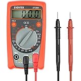 Multimètre Numérique Portable ET380 Mini Multimètre Digital Avec Ecran LCD Rétroéclairé Testeur de Tension AC/ DC, Courant DC, Voltage, Diode, Résistance, sortie du signal carré, Eventek
