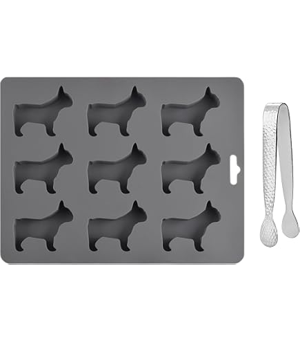 3D-Eiswürfelform Französische Bulldogge – Aus Silikon, Lebensmittelecht, Für Whiskey & Cocktails, Lustiges Geschenk