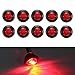Produktbild VIGORFLYRUN PARTS LTD 10pcs 3 LED 3/4" Seitenmarkierungsleuchte Rund Abstand Licht, Umrissleuchte Begrenzungsleuchte Positionsleuchte für 12V LKW Anhänger Bus Van Parkleuchten - Rot