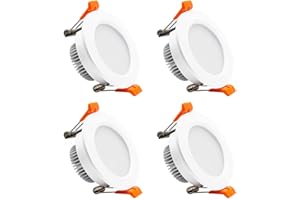 W LIGHTINGWILL 2 Inch LED Downlight, Recessed Lighting Dimmable Ceiling Light, 3W, 3000K Warm White, CRI80 with LED Driver(35W Halogen Equivalent), 4 Pack