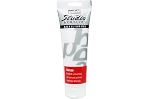 PEBEO Pébéo – Studio Acrylics 250 ML Gesso – White Gesso Primer – Acrylic Paint Universal Primer to Prepare All Your Surfaces – 250 ml
