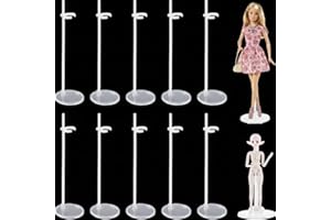 BAVOOTY Puppenständer 10 Stücke,9-11 Zoll Verstellbar Puppenständer,Puppen Ständer Displayhalter,Kunststoff Puppenständerhalter,Mini Puppenständer Puppenzubehör,Für Puppenregal Verwendet Actionfiguren