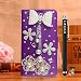 Produktbild Locaa(TM) For Asus Zenfone C ZenfoneC 3D Bling Case Leder Hochwertige Cover Abdeckung Beautiful Cute + Gift Schutzhülle Scratch Stoßstange Hülle Shell Schale Fall einfach - [Bunt Serie 3] bowknot Anhänger 2 - Lila Holster