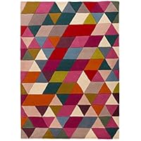 Alfombra Flair Rugs modelo Illusion Prism, 100 % lana, tejido a mano, lana, Pink/Multi, 120 x 170 cm