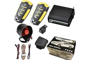 Riloer Car Remote Central Locking Kit, Universal Car Alarm System, Wireless Car Alarm Security System Protection Anti-theft System Keyless Entry with 2 Remote Controls Siren