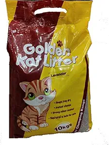 Golden Kat Litter Scented Bentonite cat Litter, Lavendar, 10kg